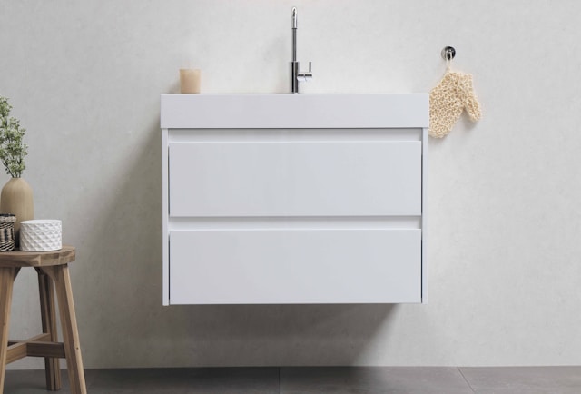 white bathroom cabinet